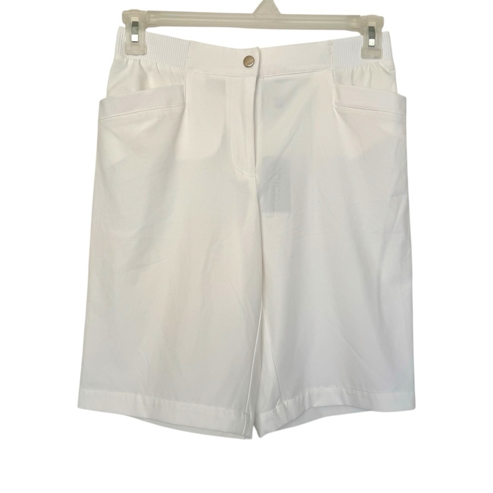 Chico’s Zenergy Neema Sporty Bermuda Shorts Optic White